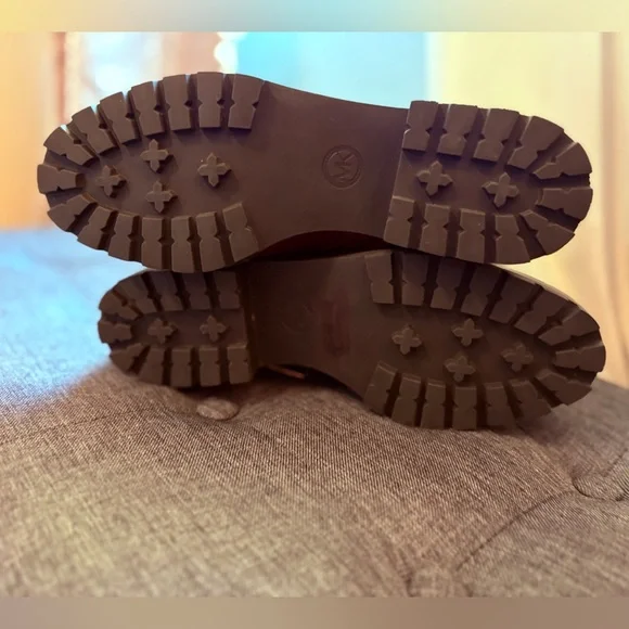 MICHAEL Michael Kors Kincaid Combat Boot Lace Up Bootie Merlot SZ8 - Picture 12 of 13